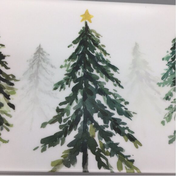 NEW x4 Aspen Home Winter Forest Melamine Appetizer Plate Set Christmas Tree Star - Picture 5 of 6